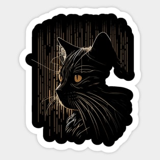 Retro 80s Style Cat Gifts Vintage Cat Sticker